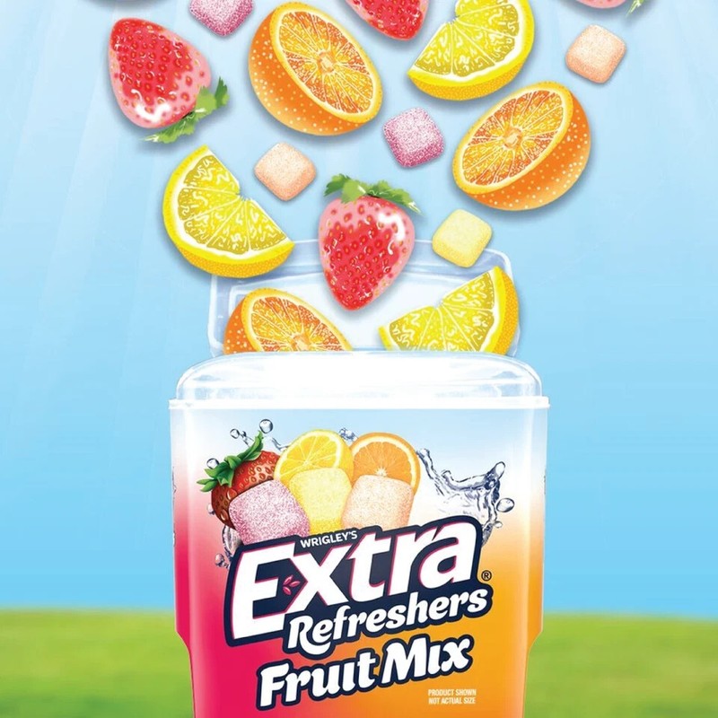 2x Bottles Wrigley's Extra Refreshers Fruit Mix Gum - 40 Per Bottle gallery