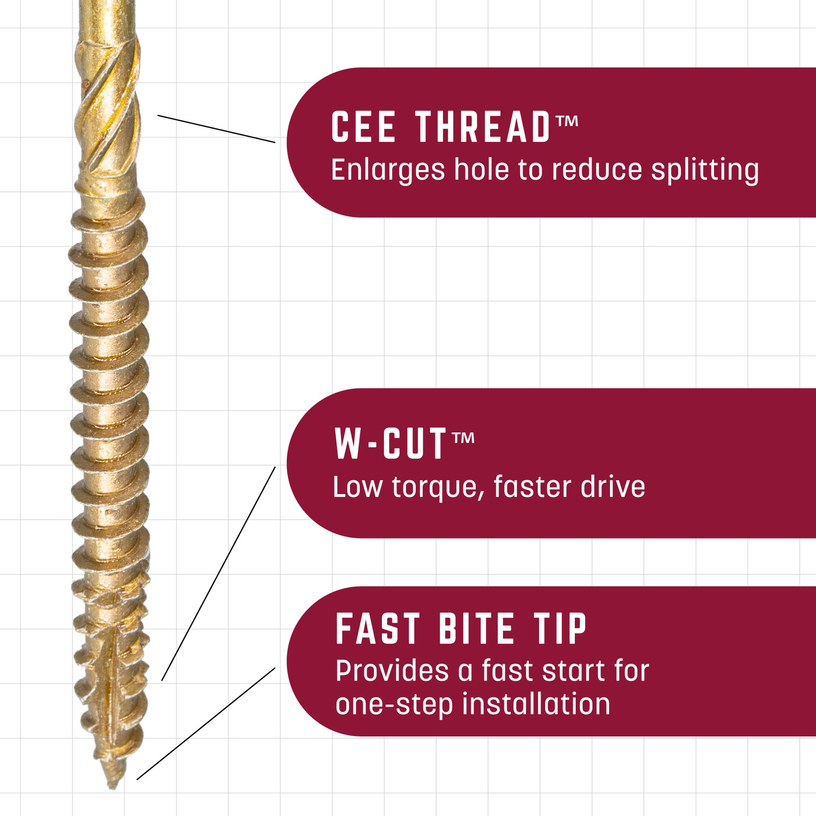 GRK Fasteners R4™ #9 x 3-1/8 Inch, Multi-Purpose Framing Screws, 1900 PCS, Rust gallery