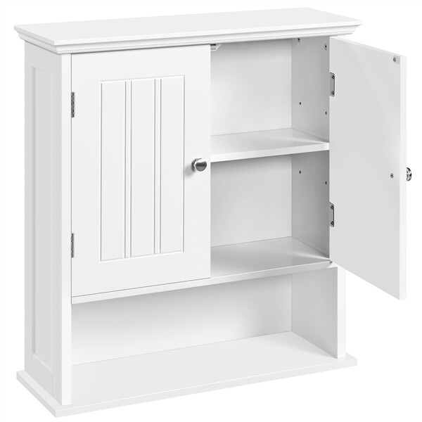 Bathroom Wall Cabinet with Open Compartment and Adjustable Shelf gallery