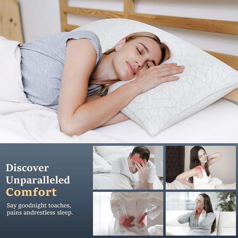 COZSINOOR Soft Goose Feather Pillows Queen Size Set of 2 - Hotel Down Bed Pillow gallery