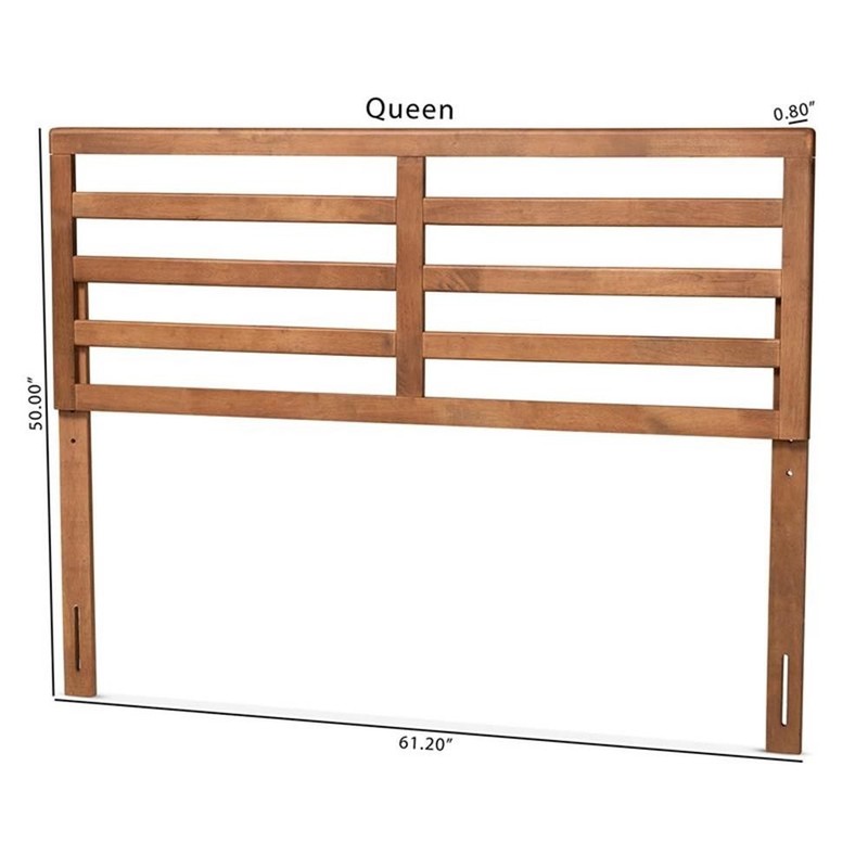 Baxton Studio Akemi Walnut Finished Wood Full Size Headboard gallery