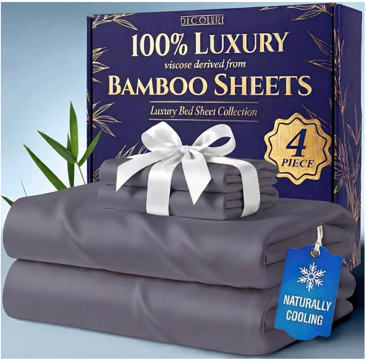 Decolure 100% Viscose derived from Bamboo Sheets 4-piece Sheet Set gallery