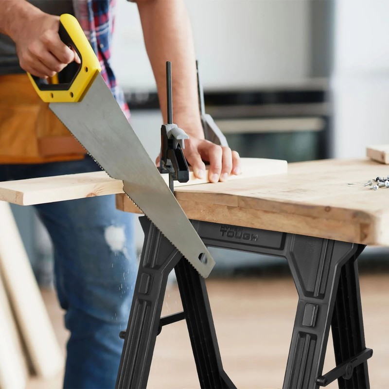 Hyper Tough Hyper Stack 350 lb Capacity Foldable Polypropylene Sawhorse, 31" gallery