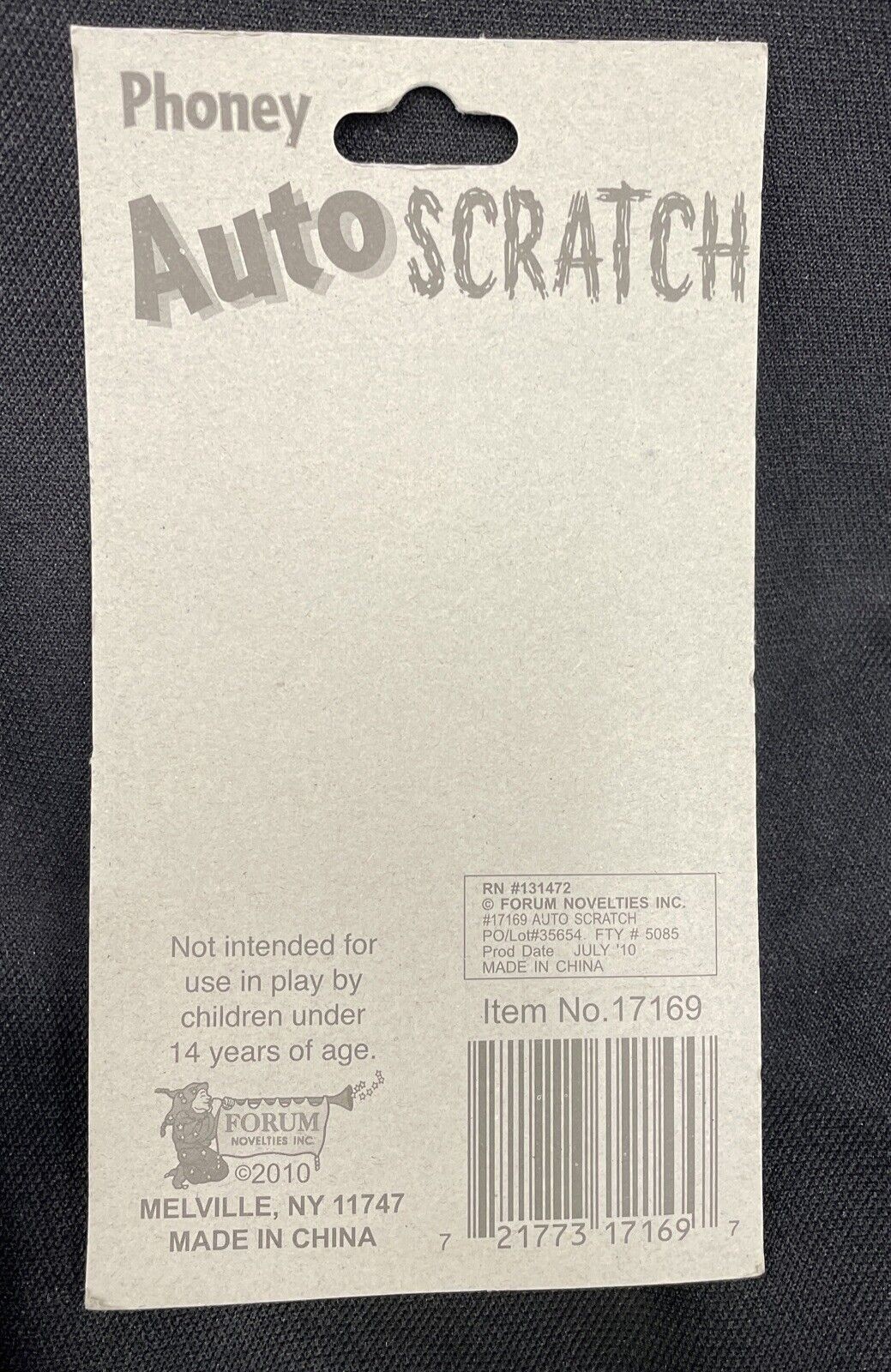 FORUM NOVELTIES - PHONY AUTO SCRATCH - GAG GIFT FUN PARTY JOKE TOY gallery
