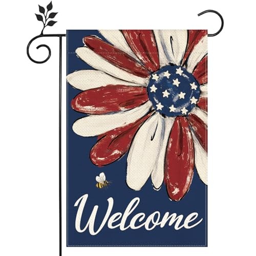 Welcome July 4th Independence Day Sunflowers Spring Summer Garden Flag Red gallery