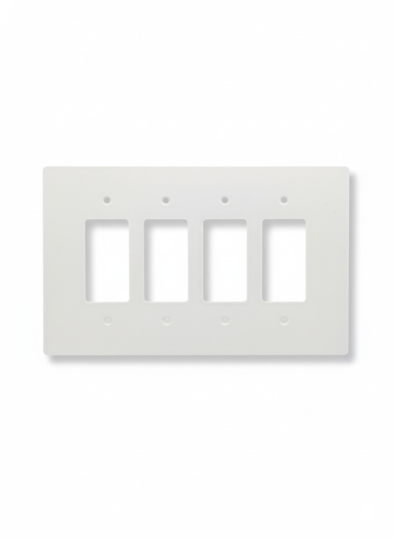 6"x9-1/2" Oversize Decora Light Rocker Switch Wall Plate, Large, 4-Gang, White gallery