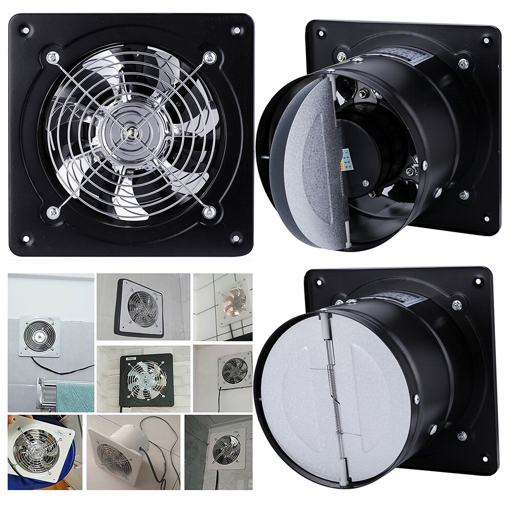 US 4~8'' Exhaust Fan Ventilation Extractor Fan Wall-Mounted Blower Anti-backflow gallery