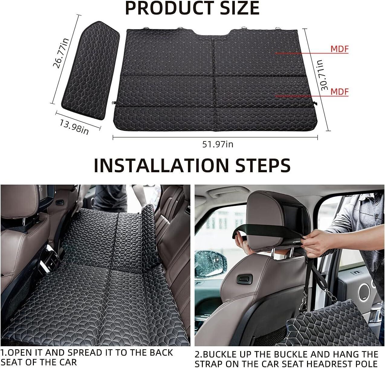 Non Inflatable Car Mattress Folding SUV Portable Camping Sleeping Backseat Bed gallery