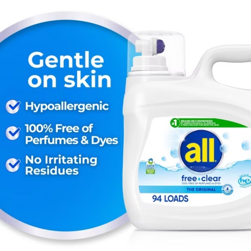 Unscented Free Clear for Sensitive Skin HE Liquid Laundry Detergent - 118 fl oz gallery