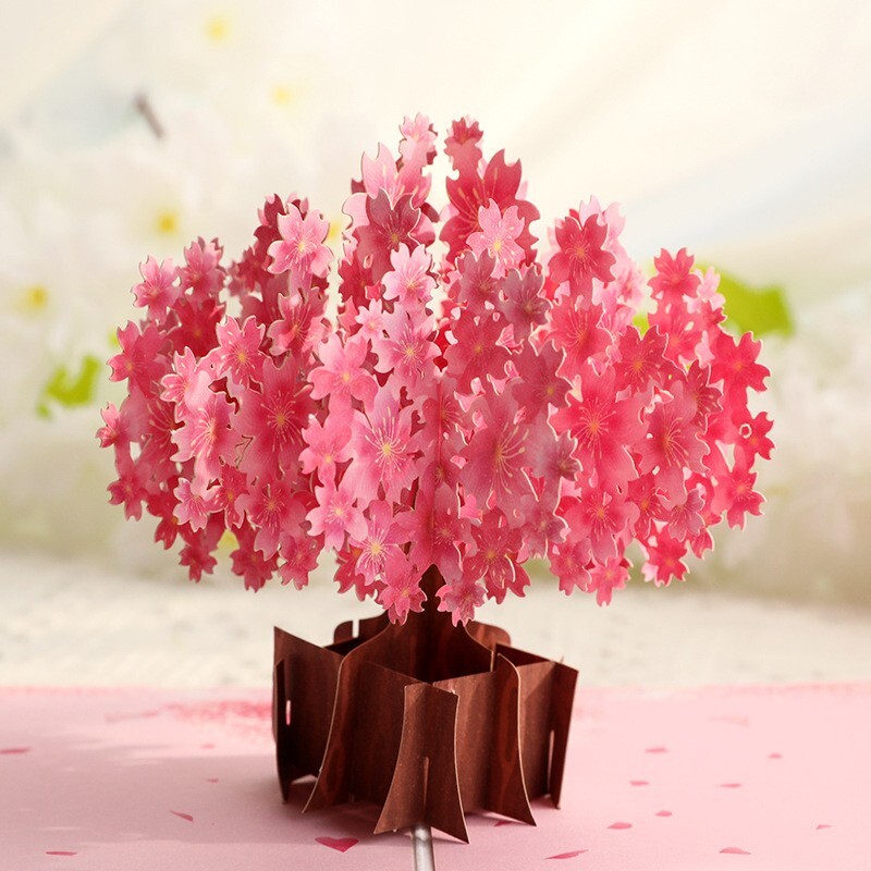 T12-3D Pop-Up Card: Pink Cherry Tree in Bloom - Perfect for Valentine's day gallery