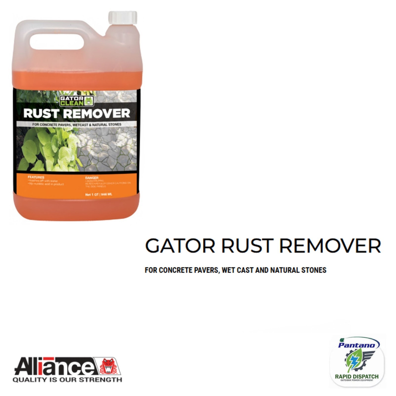 Gator Rust Remover Concrete Pavers & Natural Stone 1QT Alliance Gator Cleaner gallery
