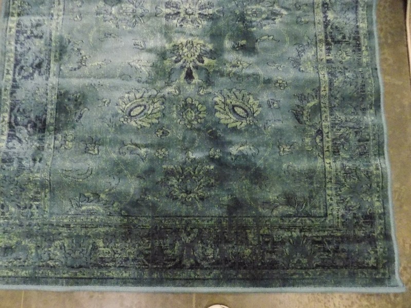 TURQUOISE / MULTI 3'-4" X 4'-7" Stained Rug Reduced Price VTGB117-2220-3 gallery