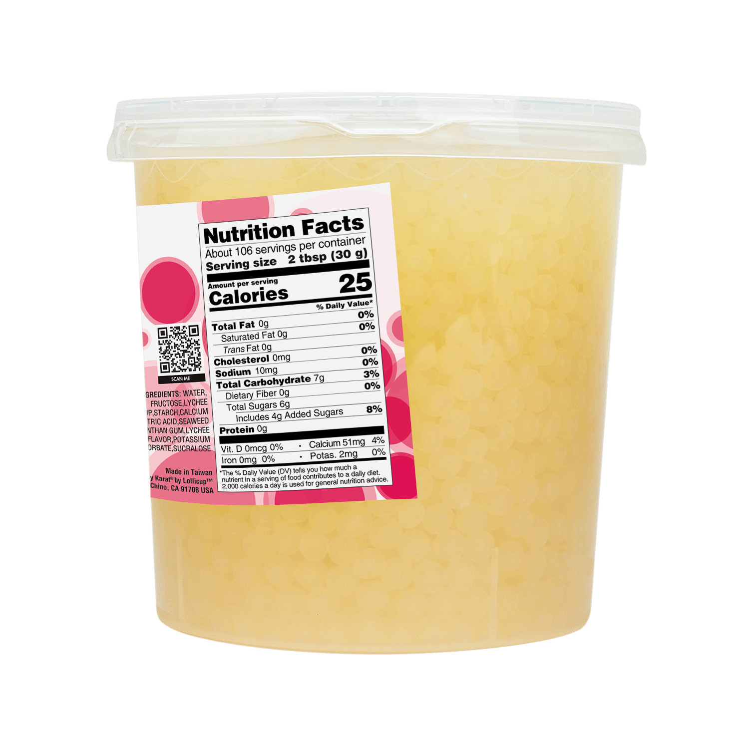 Tea Zone Lychee Popping Pearls/Bursting/Popping Boba(B2050, 7 lbs) for Boba Tea gallery