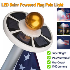 Solar Flagpole LED Lights LED Flag Pole Light Waterproof Outdoor Pole Top Lamp