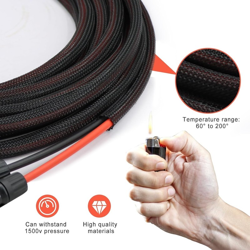 Durable 50FT Solar Extension Cable with Versatile Connectors - 10AWG Design gallery