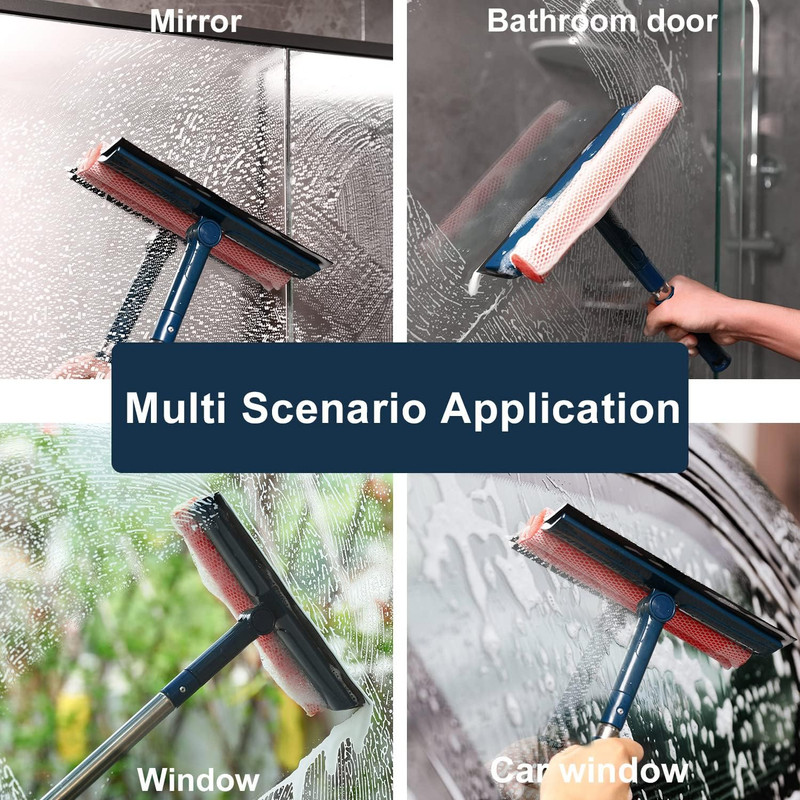 Professional Window Squeegee,2-in-1 Window Cleaner with 56" Long Stainless St... gallery