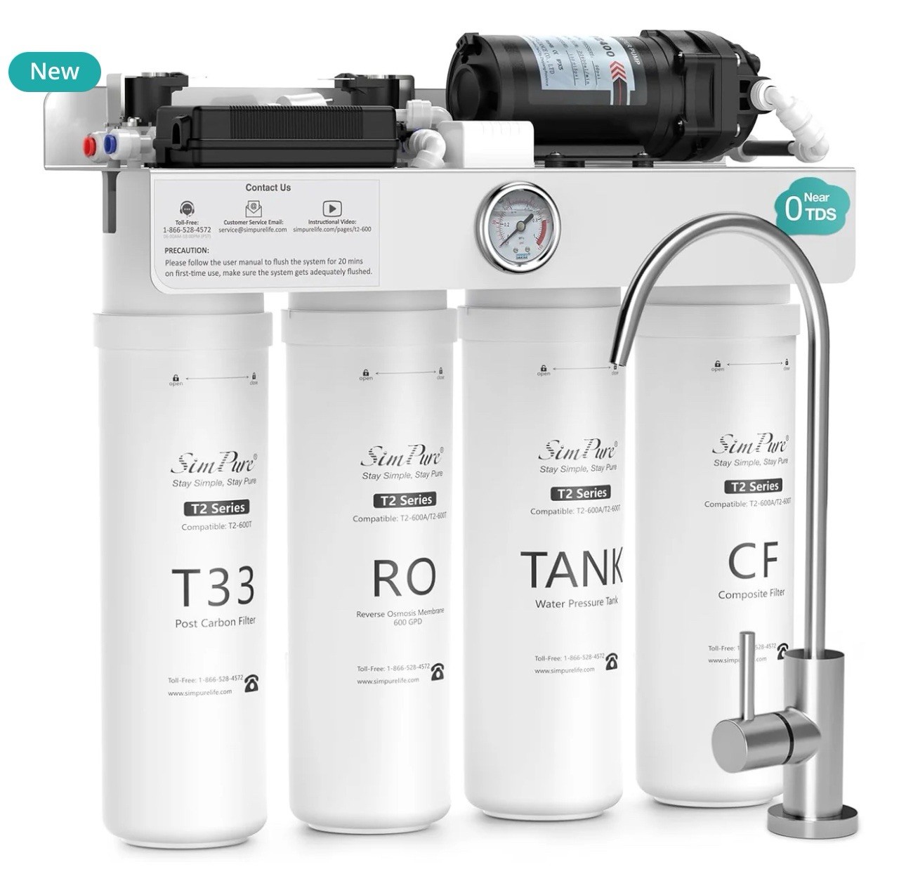 SimPure T2-600T Reverse Osmosis RO Water Filter System Tankless 600GPD NEW 0 TDS gallery