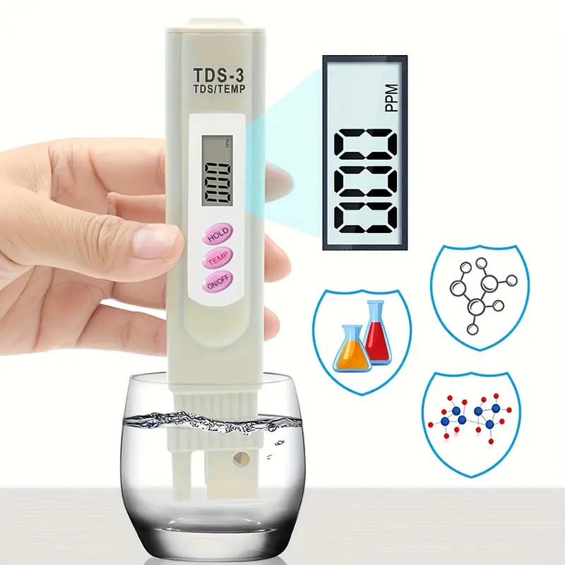 Handheld Water Quality Hardness Purity Digital LCD Meter 0-9990 PPM TDS TDS-3 gallery