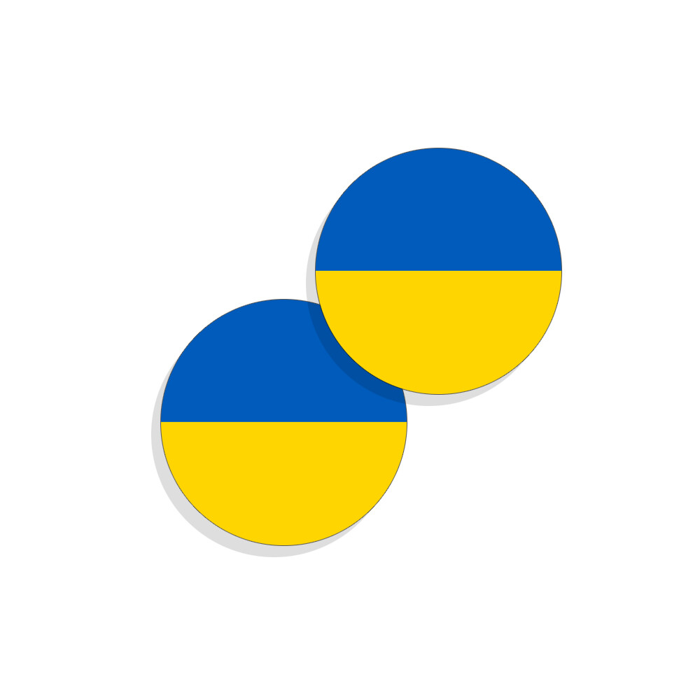 Ukraine Flag Stickers Flag Decals Round Indoor Outdoor Circles 4 pack Ukraine gallery