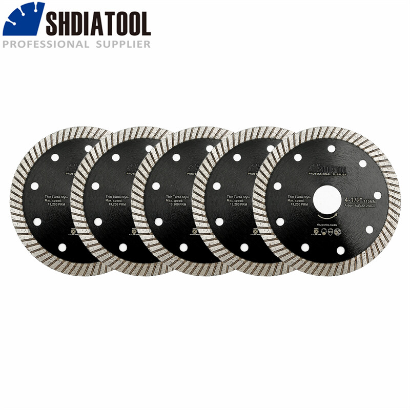 Diamond Turbo Saw Blade Superthin Cutting Disc Wheel for Marble Tile 5pcs 4.5in gallery