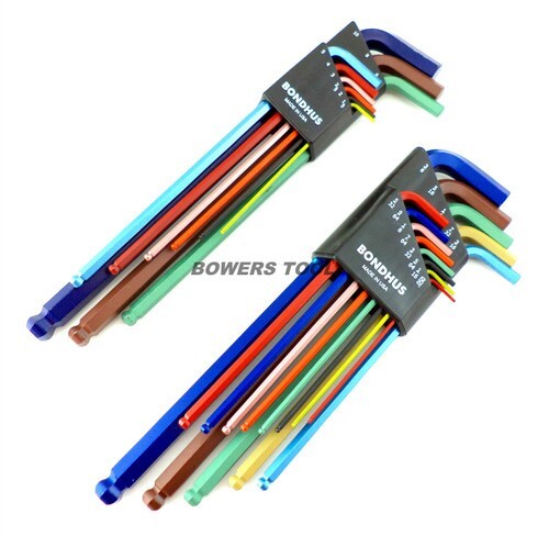 Bondhus 22pc ColorGuard Hex Wrench Set Ball End Metric SAE L Standard Inch USA gallery