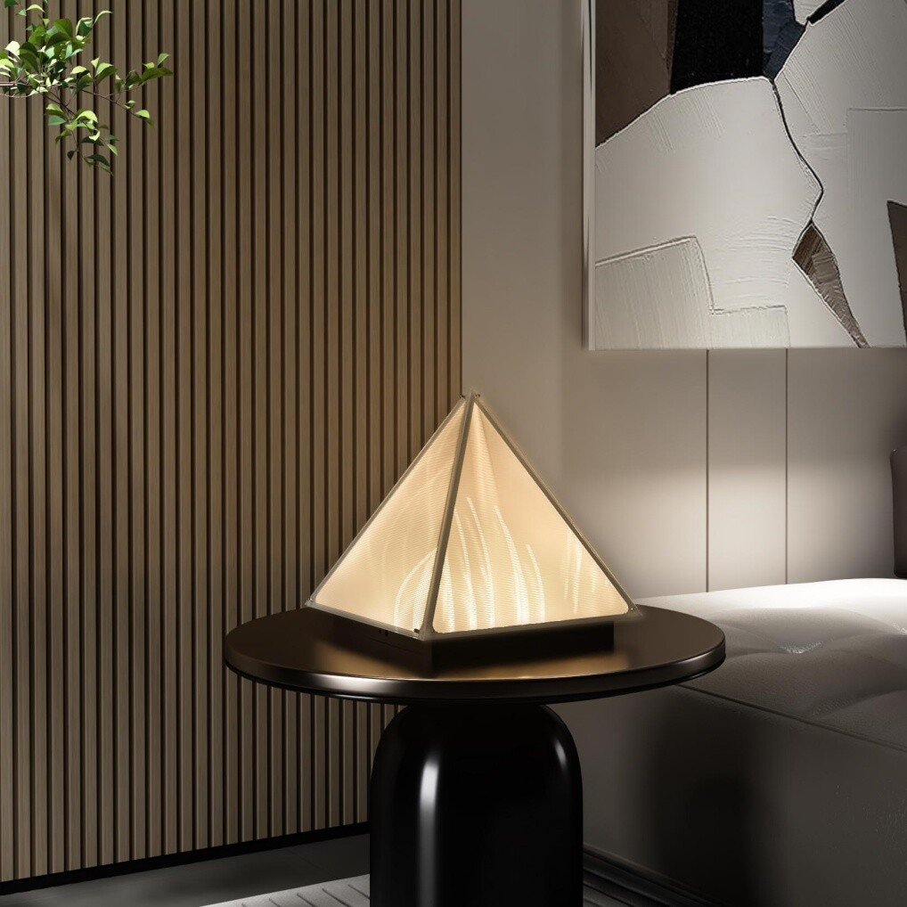 Triangular Pyramid Table Lamp Home Decoration Lighting Fixture 3 Colors Lighting gallery