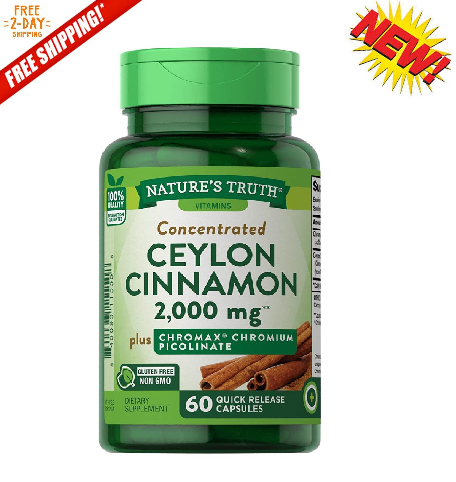 Ceylon Cinnamon Capsules Organic 2000mg Extract Pills Tablets Pure Cinamin Best gallery