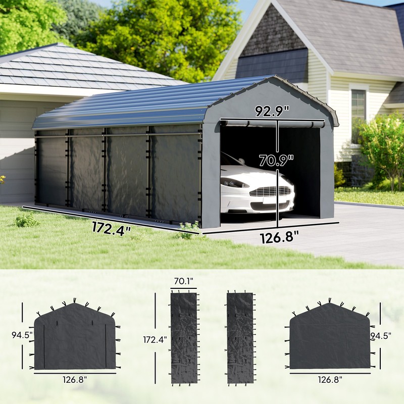 Carport Replacement Sidewall Panel Set of 4 for 10' x 15' Carports gallery