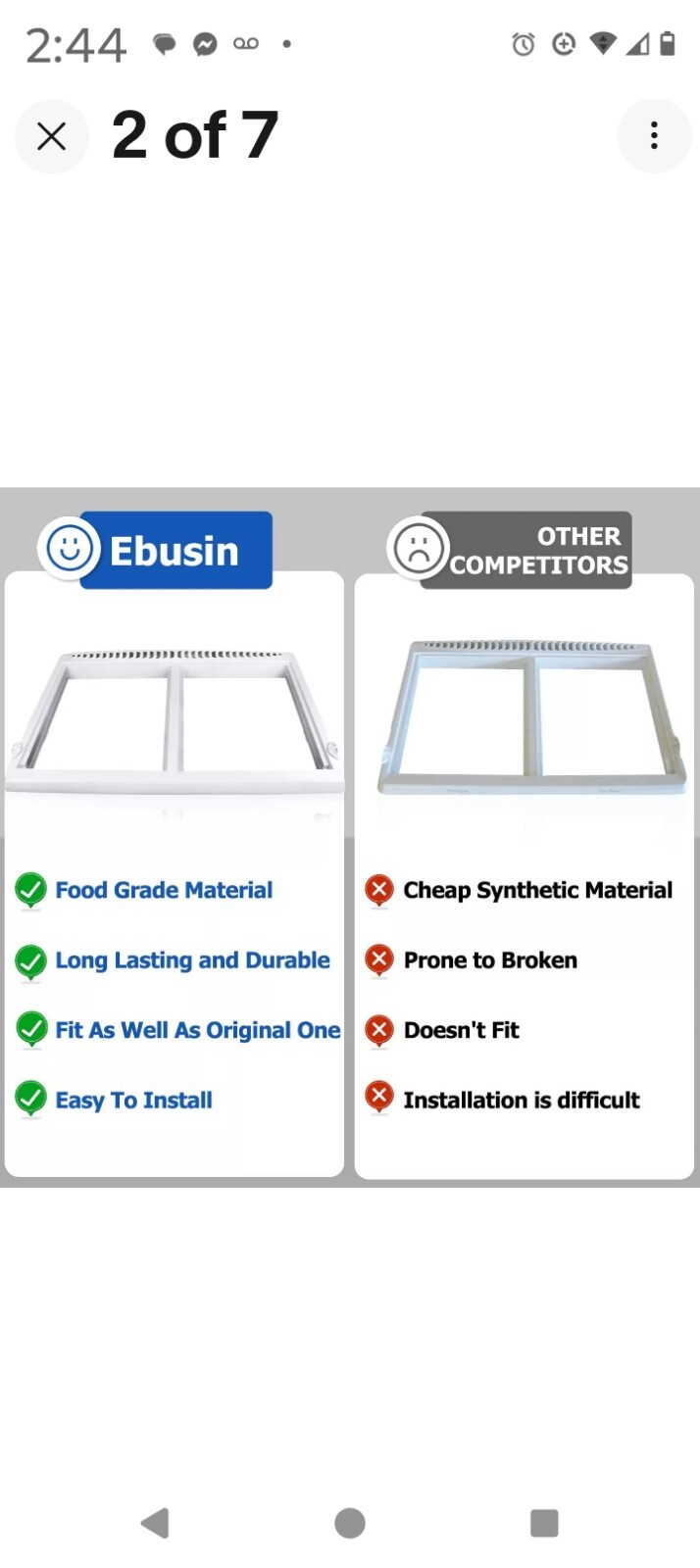 240364787 Refrigerator Crisper Drawer Cover Frame Compatible with Frigidaire gallery