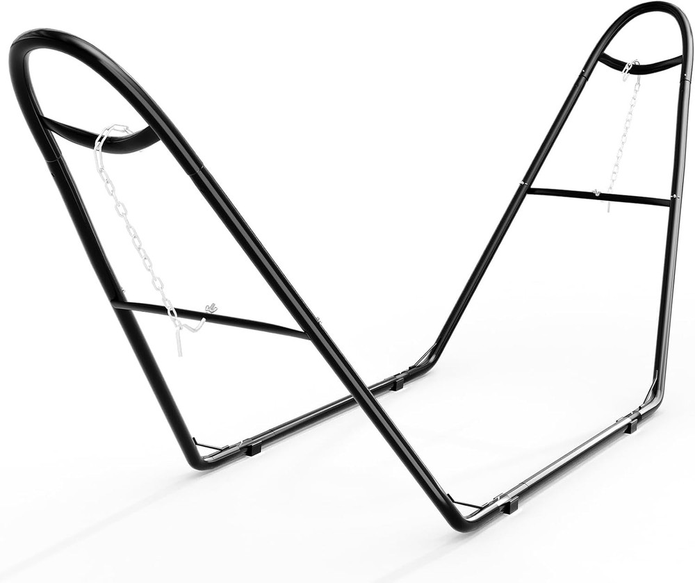 Universal Double Hammock Stand 550LBS Outside Fits 9 to 14 FT Hammocks Black