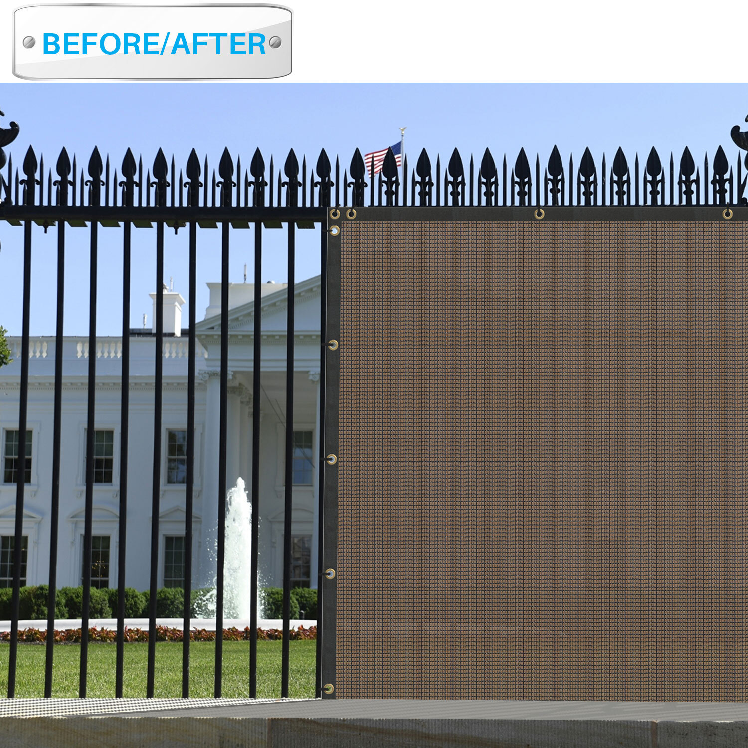 4ft Fence Privacy Screen Brown 150GSM for Garden Yard Brown Custom Size gallery