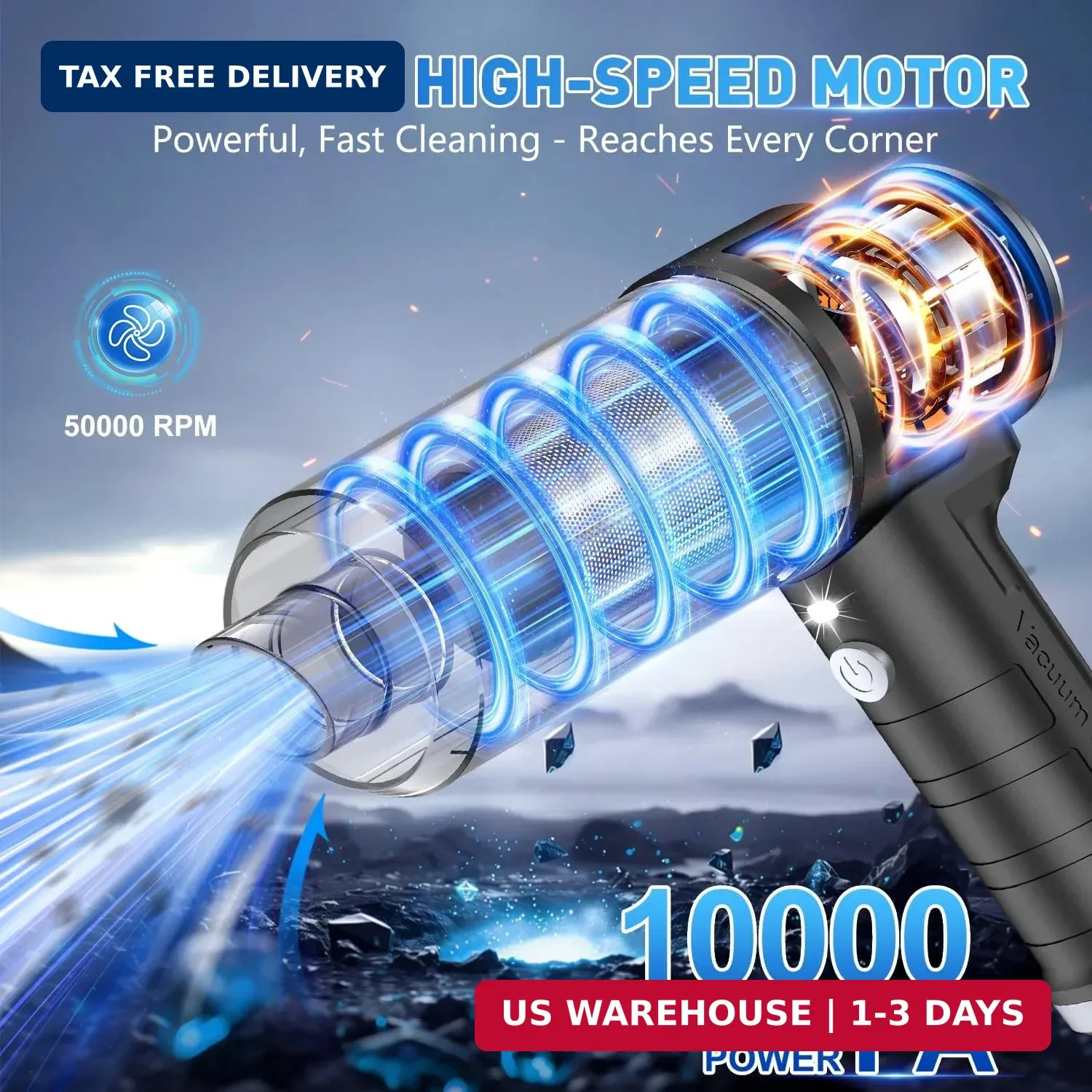KMM Handheld Car Vacuum Cleaner, 10000PA Vacuum Cleaner & Air Duster, 120W High gallery