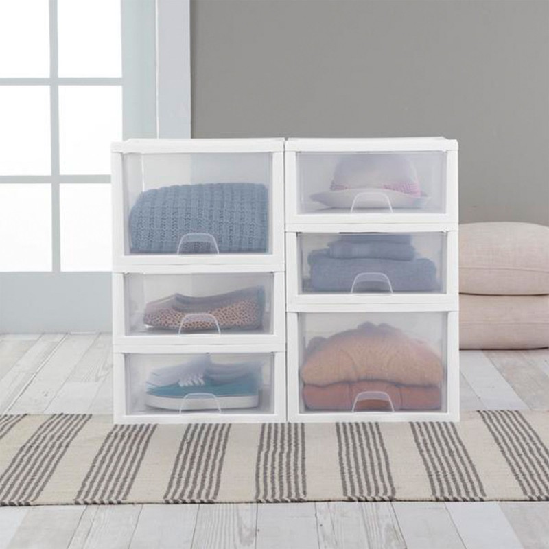 Sterilite 16 Quart Clear Plastic Stacking Storage Drawer Container Box, 12 Pack gallery