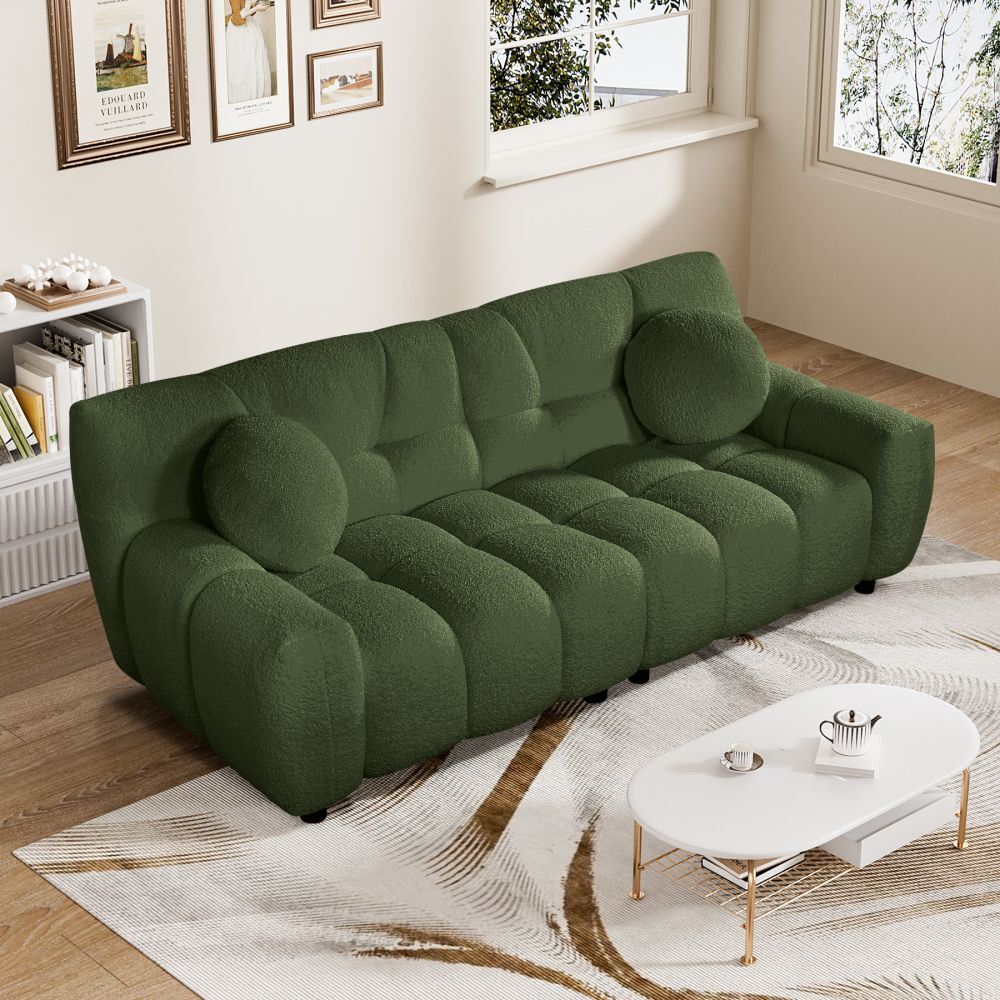 Modern Teddy Sherpa Boucle Sofa Deep Seat Upholstered Marshmallow Sofa Couch gallery