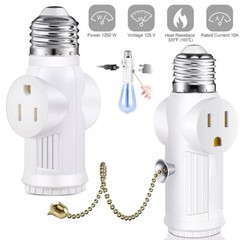 E26/E27 Light Socket to Plug Adapter 2/3 Prong Light Bulb Outlet Plug Converter