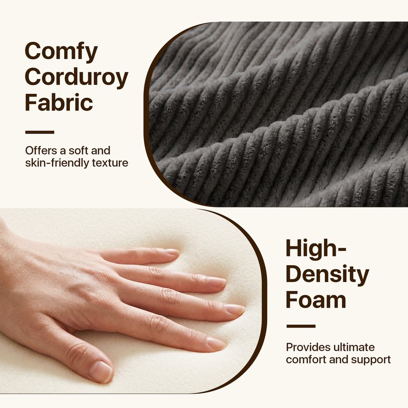 Boneless Couch Cloud Compression Sofa Corduroy Comfy for Living Room No Assembly gallery