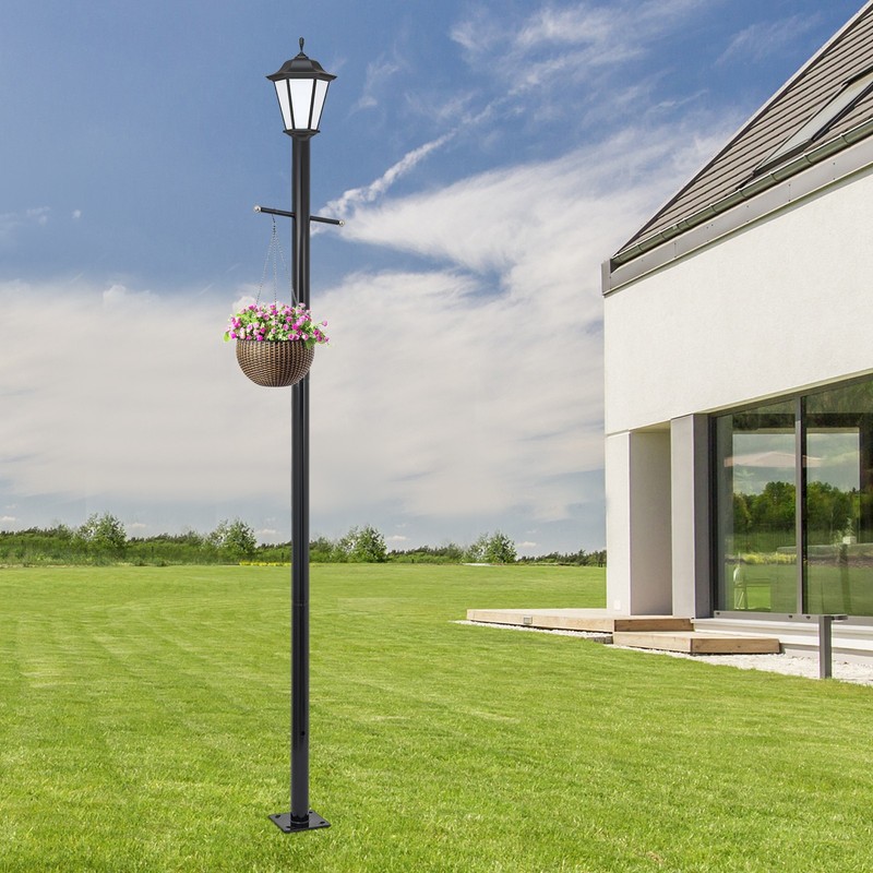 Split Street Light Pole Outdoor Lamp Post with Cross Arm for Driveway, Pathways gallery