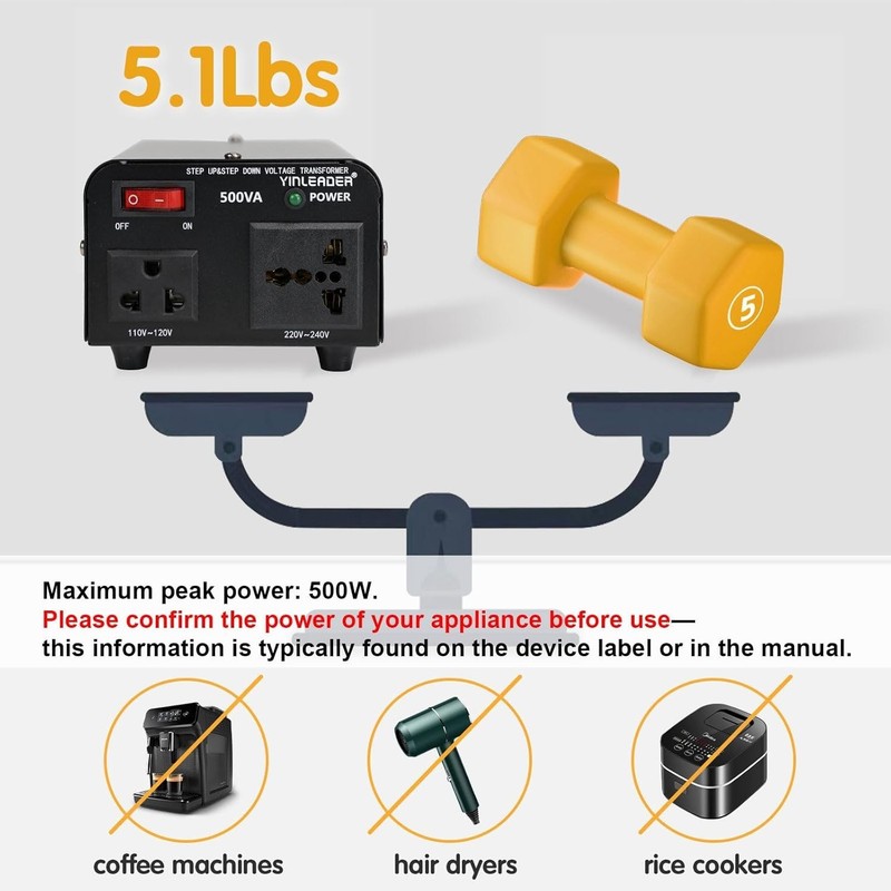 High-Quality 500W Step Up/Down Voltage Transformer Converter** gallery