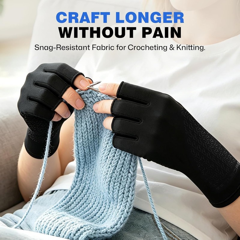 Compression Arthritis Gloves with 23% LYCRA for Pain, Fingerless Carpal Tunnel gallery