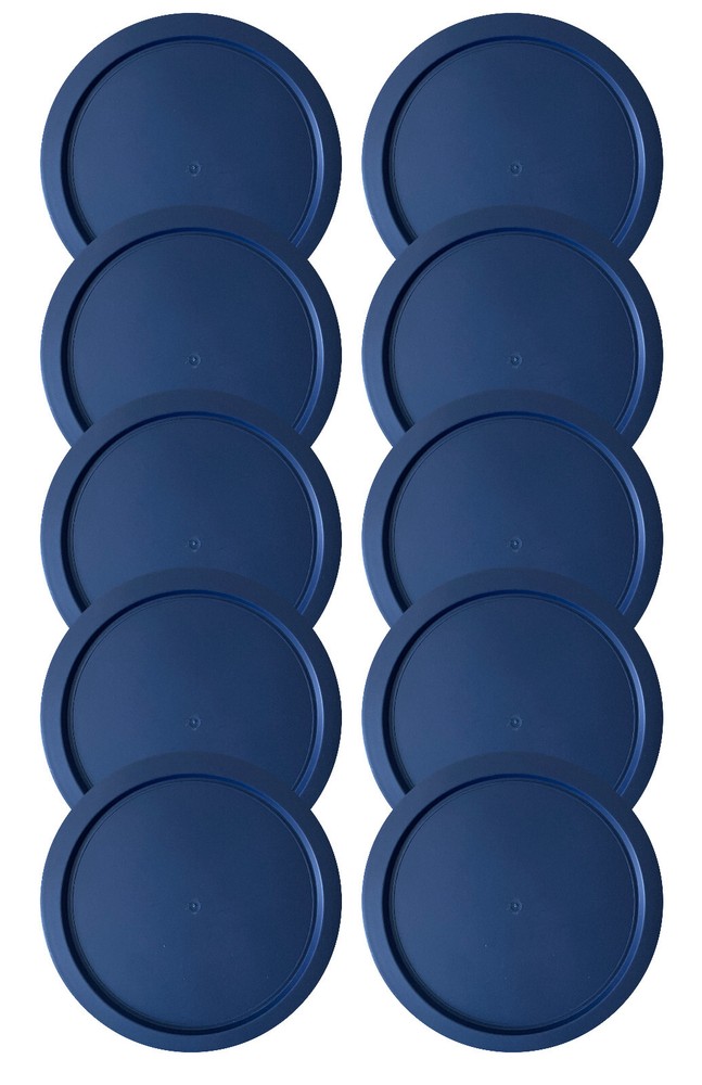 10 Replacement Lids Covers for Pyrex 2-Cup Glass Container, 5-Inch 7200-PC NAVY