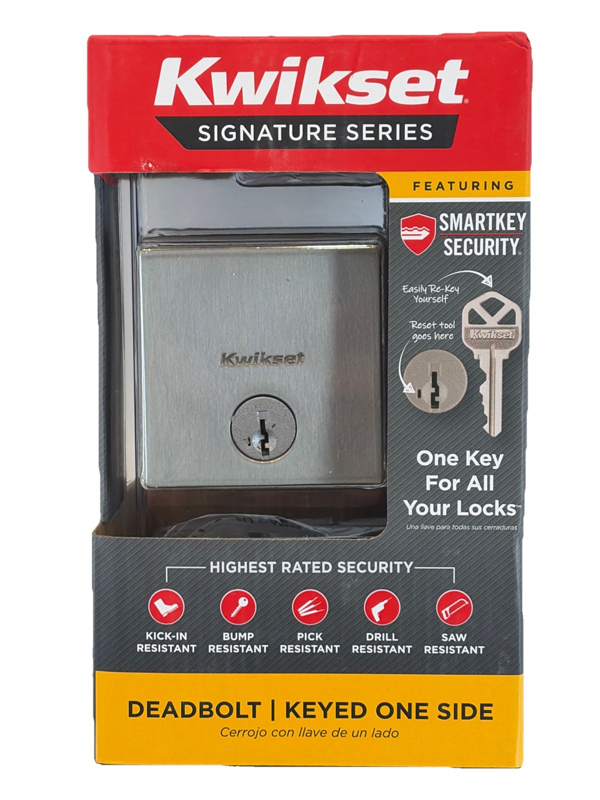 Downtown Low Profile Contemporary Deadbolt Door Lock 92580-018 Satin Nickel gallery