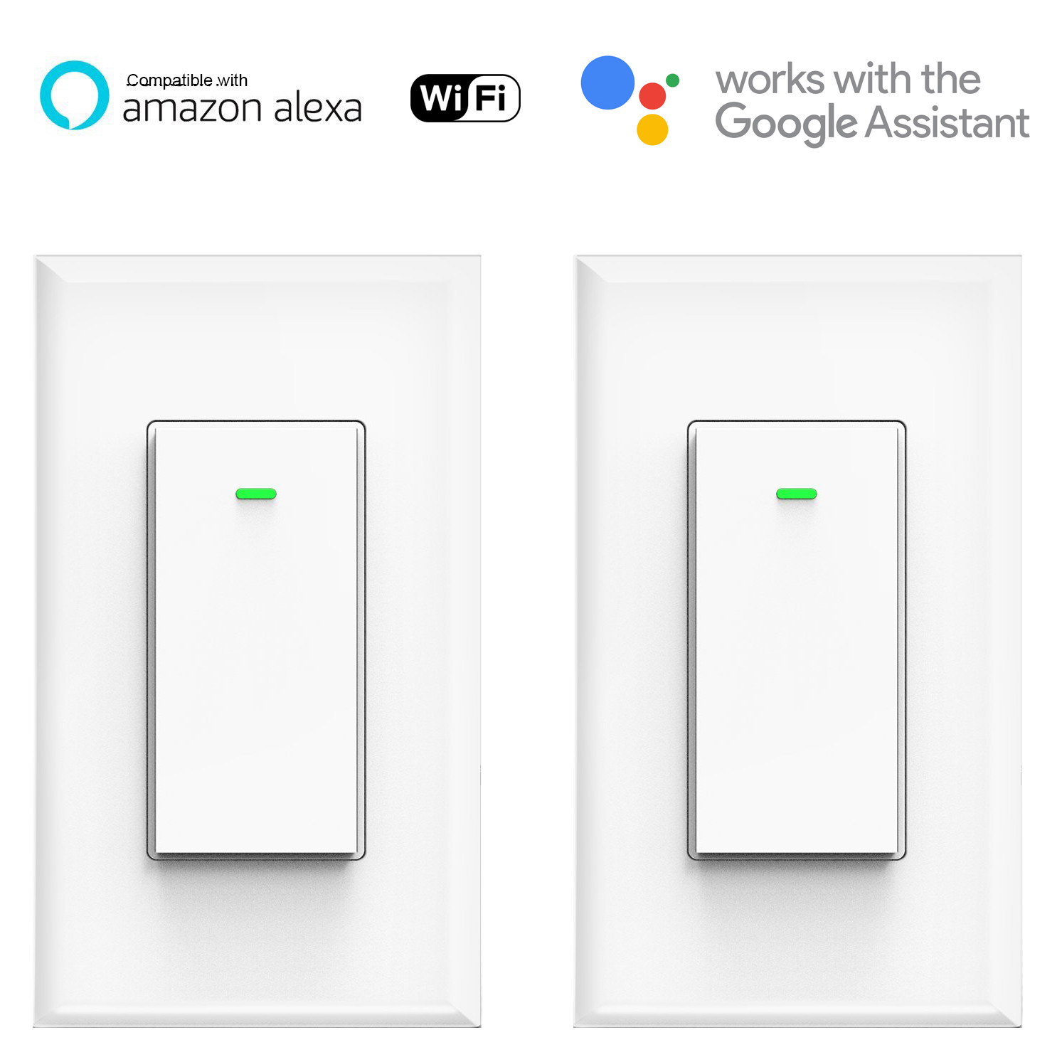 Smart WIFI Light Switch Remote Alexa Google Home Voice Control Smart Life 2pack gallery