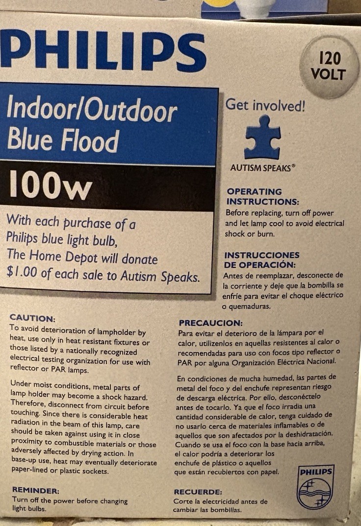 New Philips 100 WATT ~BLUE~ Indoor Outdoor flood LIGHT BULB 100PAR1B120V Holiday gallery