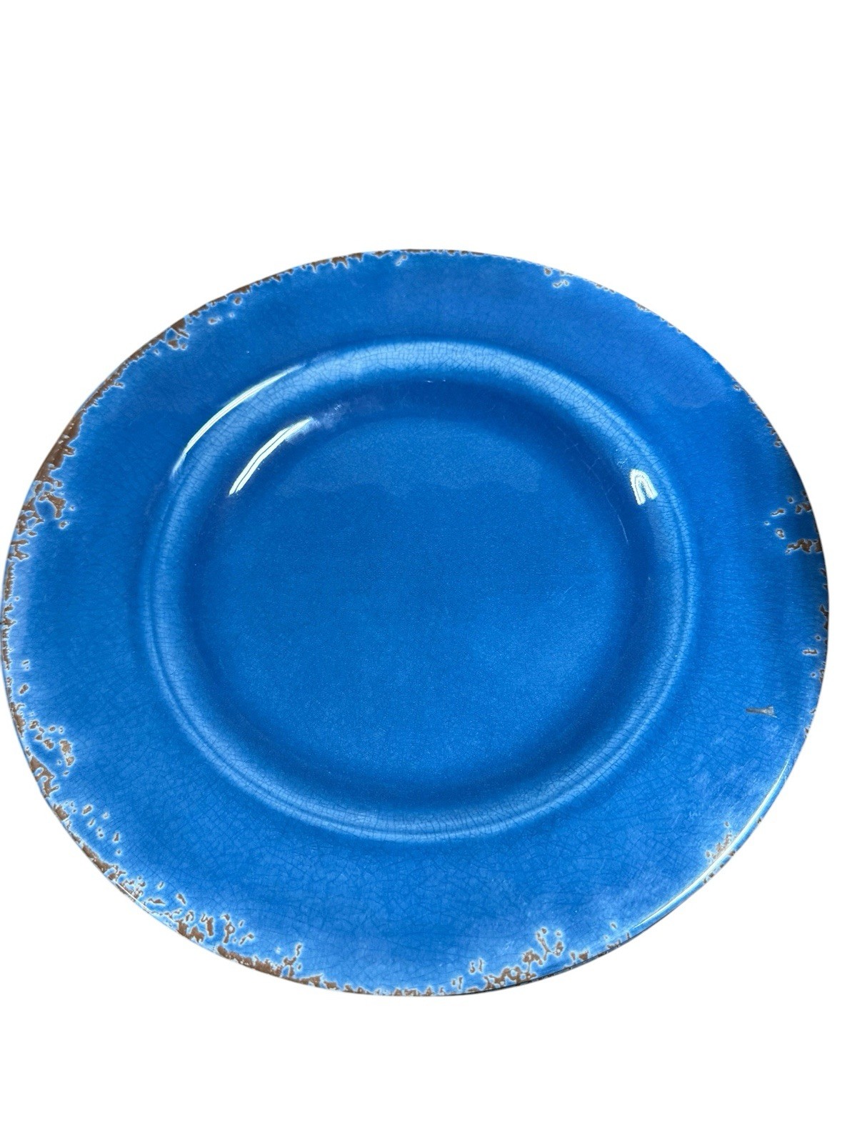 WILLIAMS SONOMA RUSTIC AZURE BLUE MELAMINE SALAD PLATE 8.5" *LOT OF 12 *NEW gallery