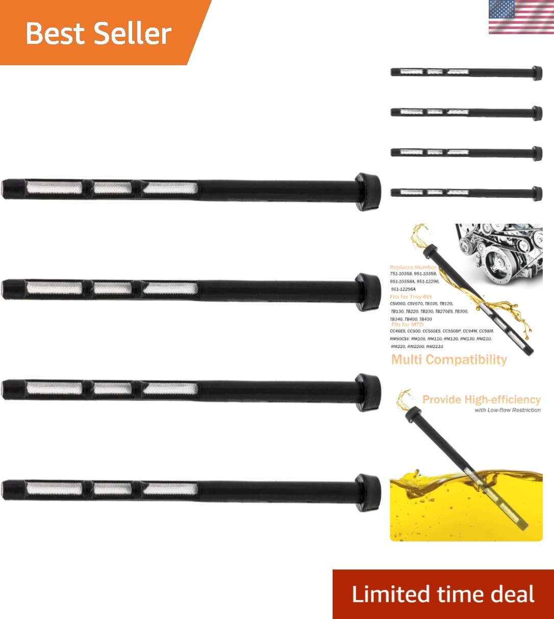 4-Pack Fuel Filter Compatible with Cub Cadet Lawn Mowers for Optimal Performance gallery