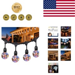 22Ft Patriotic String Lights, Red White Blue Globe String Lights Connectable …