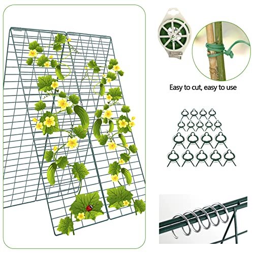 CUCUMBER TRELLIS Foldable A-Frame Small Grid 2 Pack 34"x 48" TORIEXON gallery