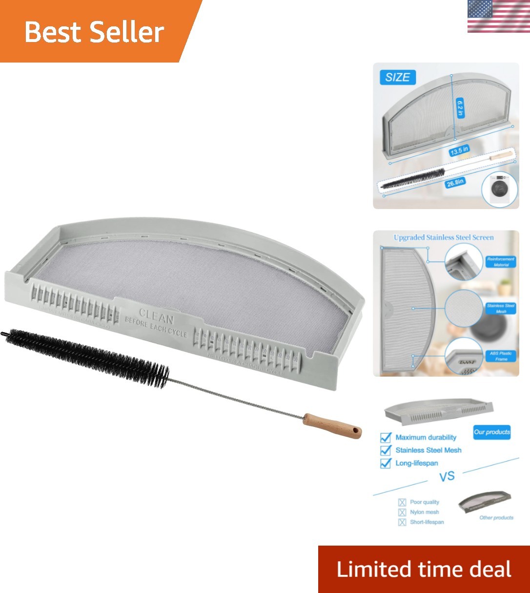 Upgraded WE03X23881 Dryer Lint Screen Filter Replacement for GE Dryer, PS1176... gallery