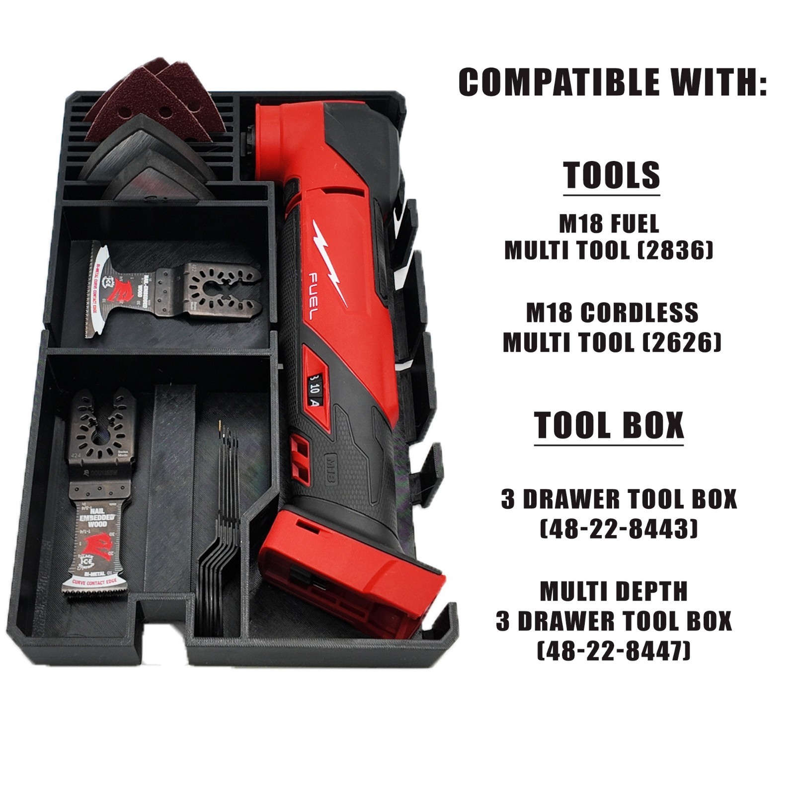 M18 Multitool Organizer for Milwaukee Packout insert 2 and 3 Drawer gallery