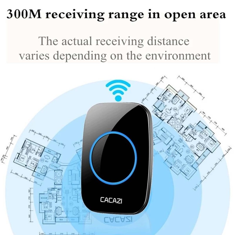 Wireless Doorbell Chime Waterproof Plugin Receiver Adjustable Volume 1000FT Kit gallery